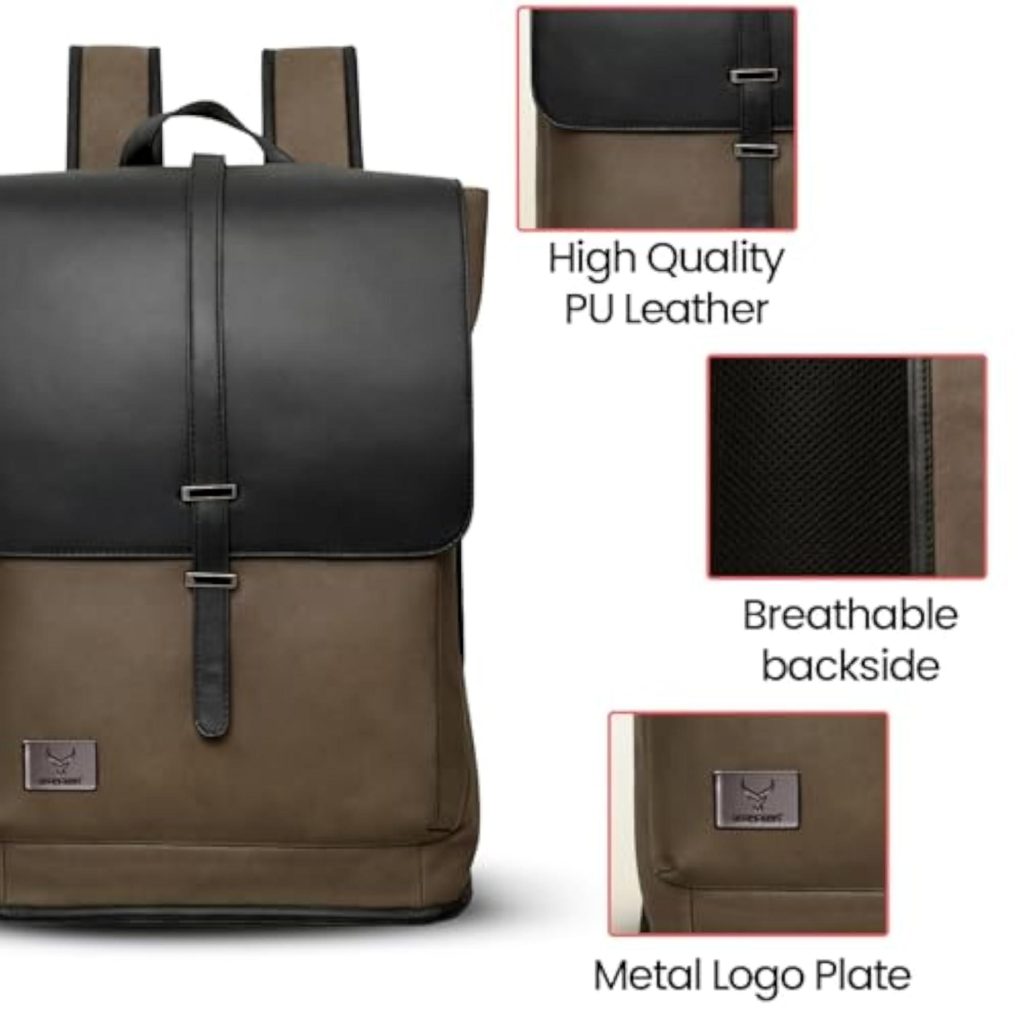 Roll Top Laptop Backpack for Travel, Anti-Theft Smart Backpack